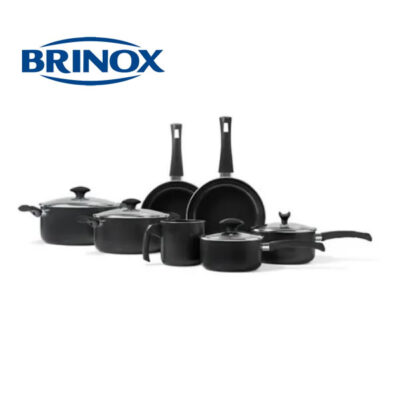 COOKWARE SET BLACK ALUMINIO 7PZAS MASALA LINE