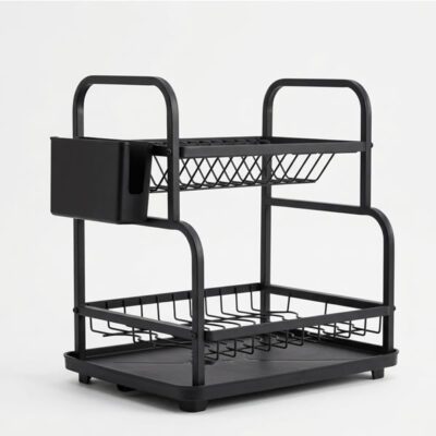 SECAPLATOS DOS PISOS ALUMINIO NEGRO